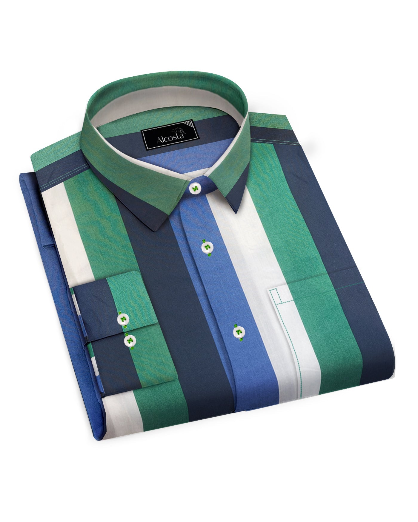 Evisen WILLIAM STRIPE SHIRT Green-Multi - シャツ