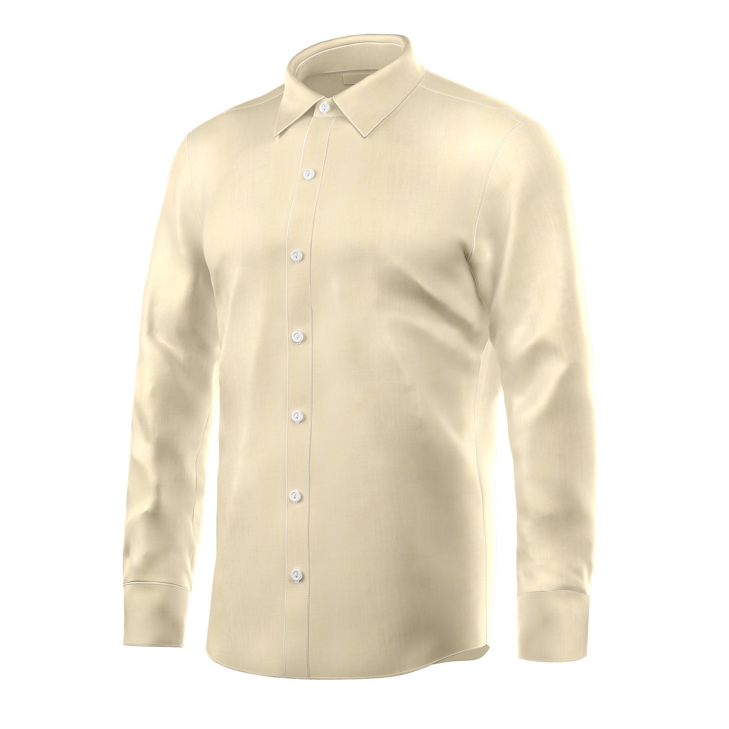 LIGHT BEIGE COTTON FORMAL SHIRT