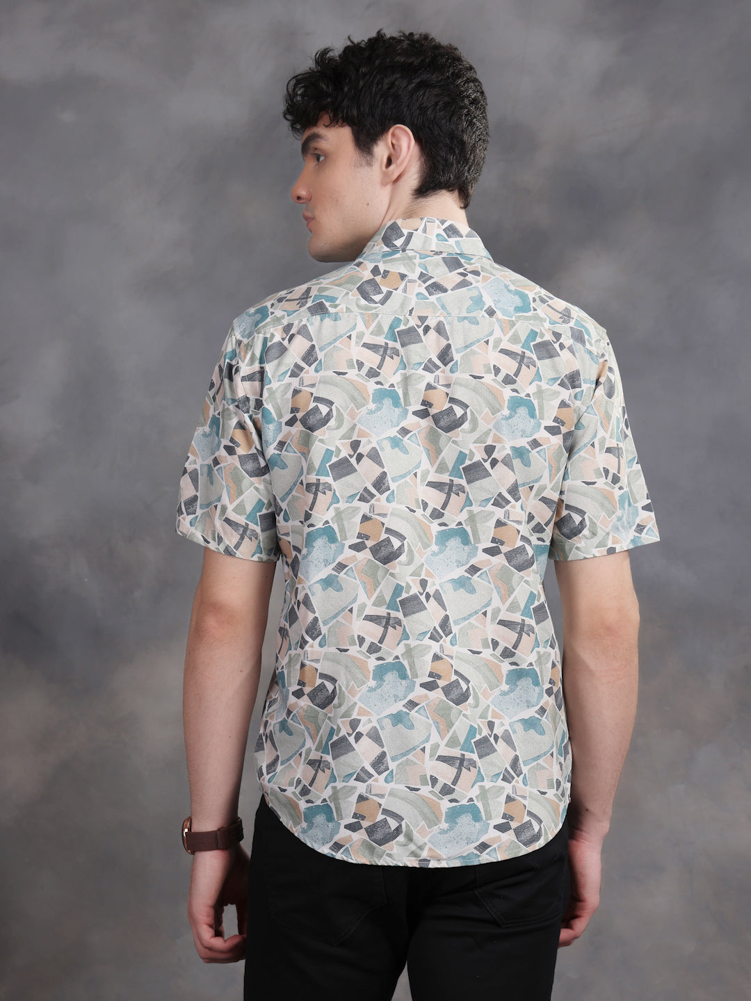 BLUE STONE CUT PATTERN SHIRT