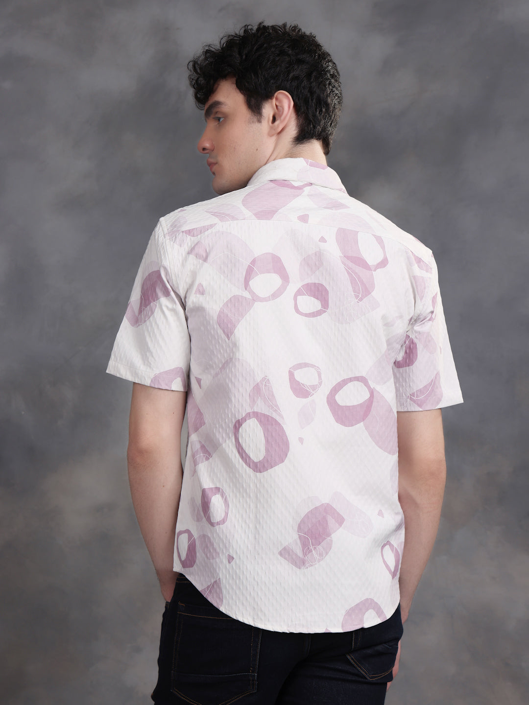 PASTEL PINK PRINTED SUMMER SHIRT