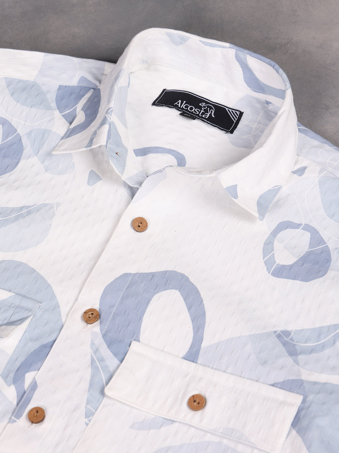 ELEGANT BLUE PRINTED SUMMER SHIRT