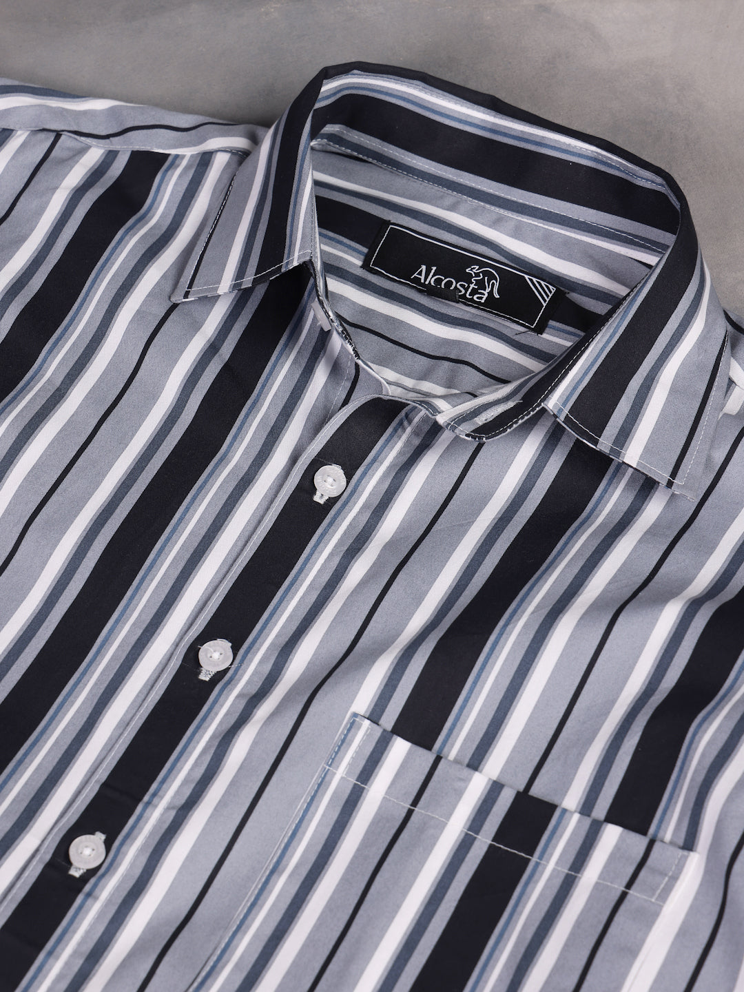 BLACK AND GREY CANDY STRIPES SHIRT