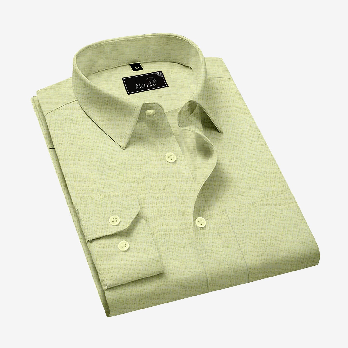 PISTA GREEN LINEN COTTON FORMAL SHIRT