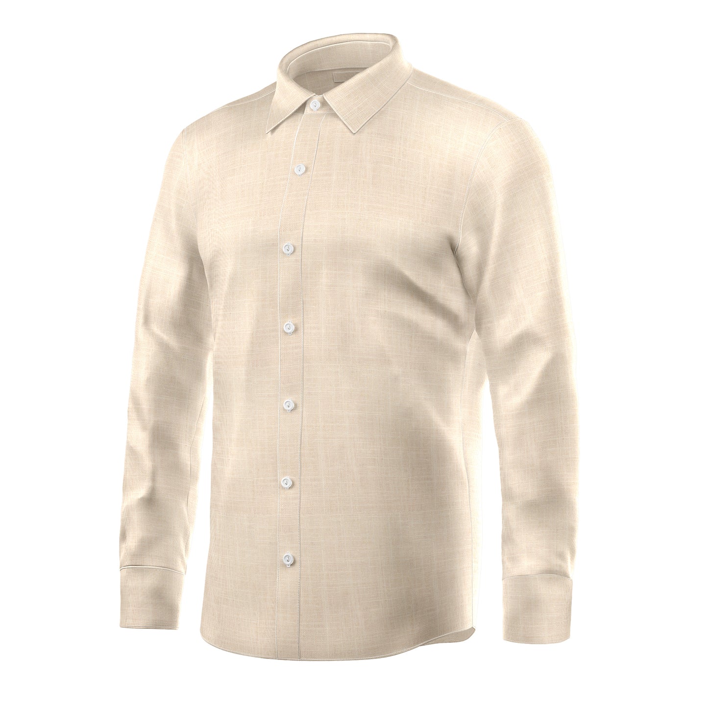 LIGHT BEIGE LINEN COTTON SHIRT