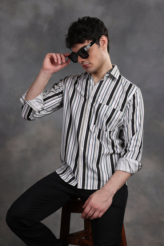 BLACK AND WHITE CANDY STRIPES SHIRT