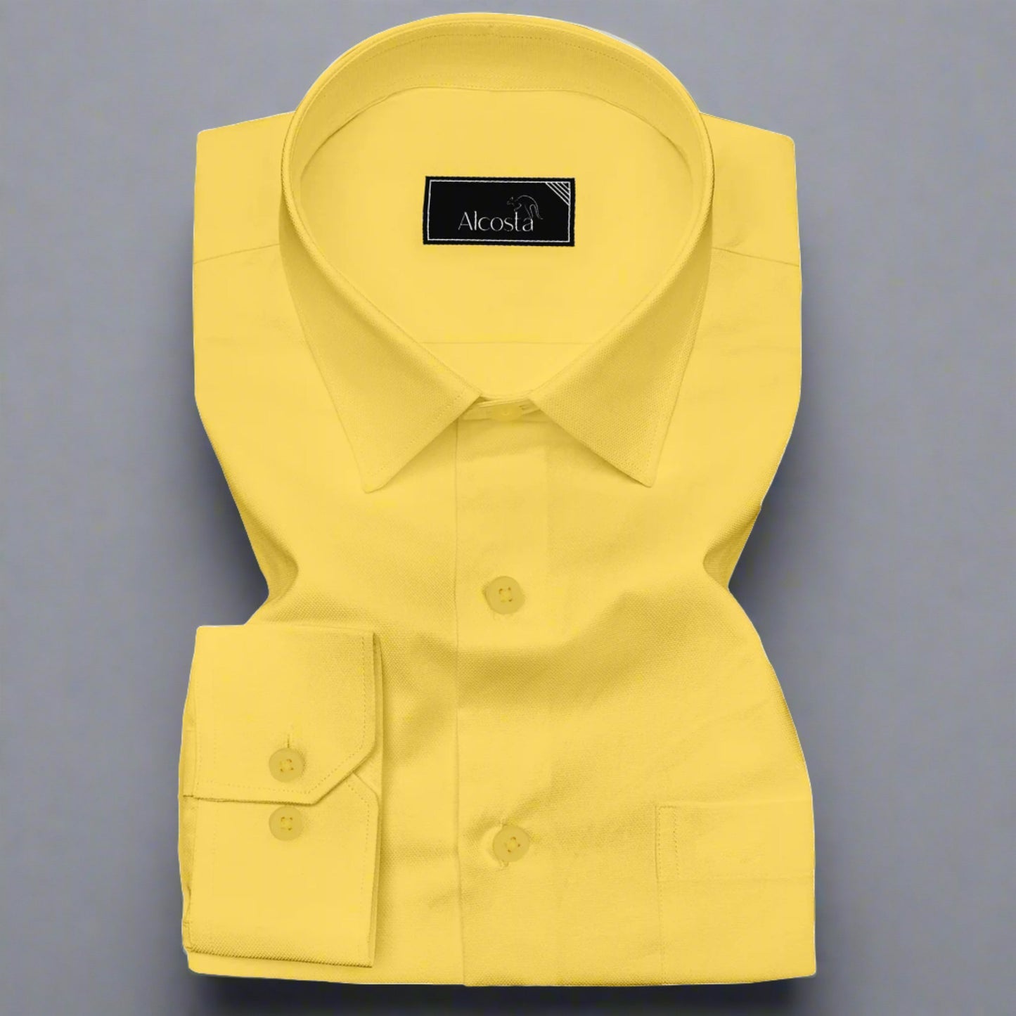 BRILLIANCE YELLOW COTTON FORMAL SHIRT